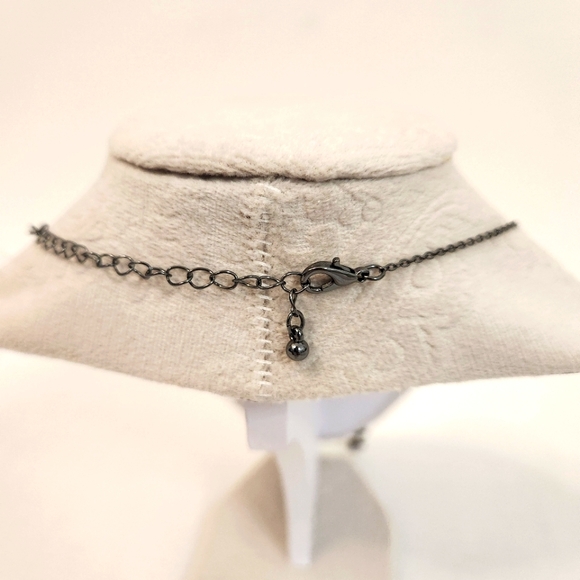 Red Metal Roses, Rhinestone Tassel, Victorian Inspired - Picture 9 of 12